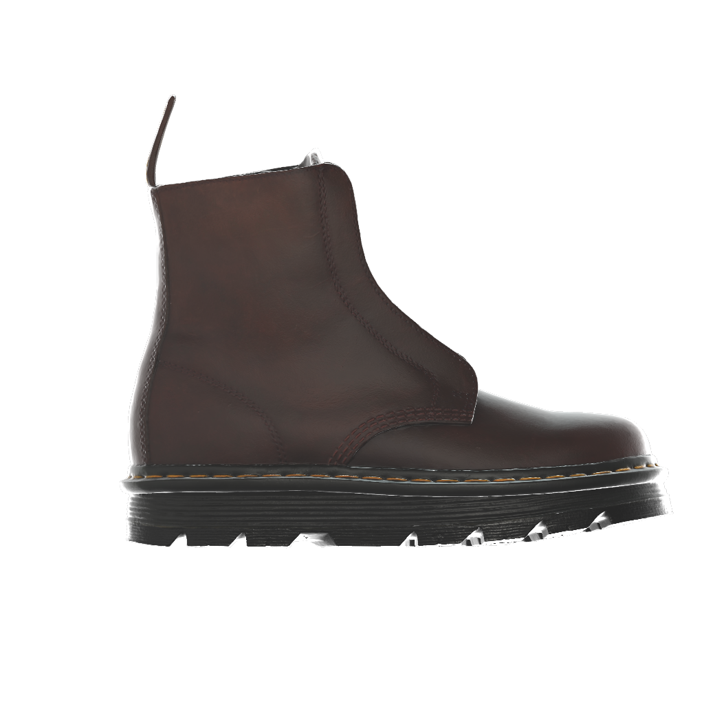 Zebzag Laceless Slip On Leather Boots in Dark Brown | Dr. Martens